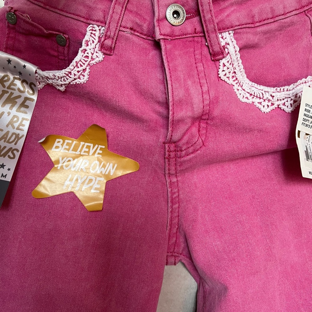 Pink Straight Leg Jeans FOR A GIRL